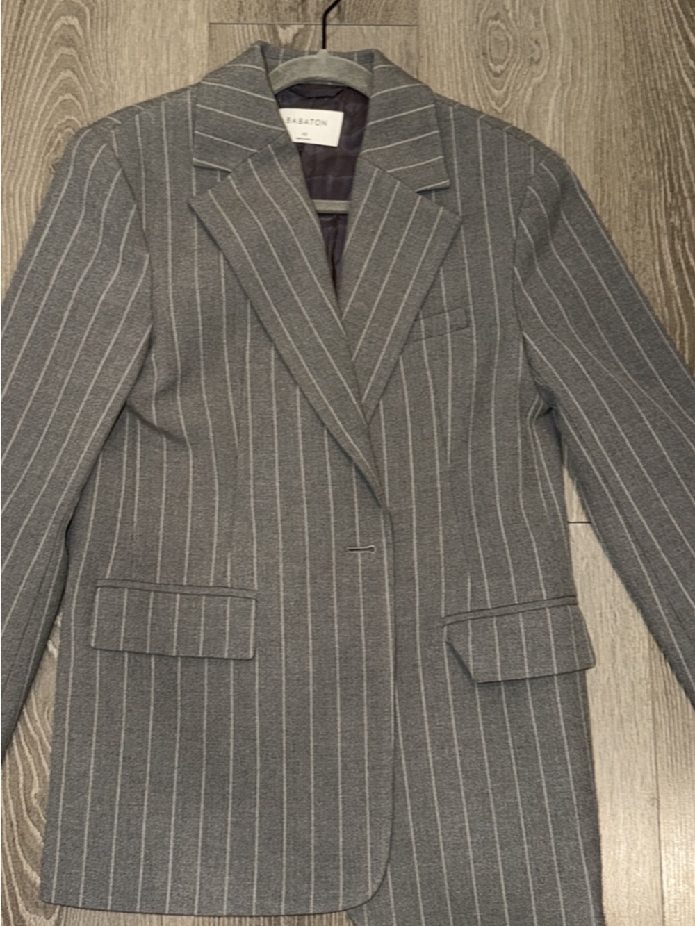 Aritzia Gray Pinstripe Blazer
